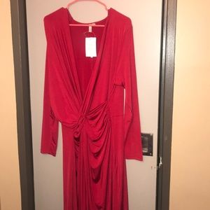 Red maxi dress